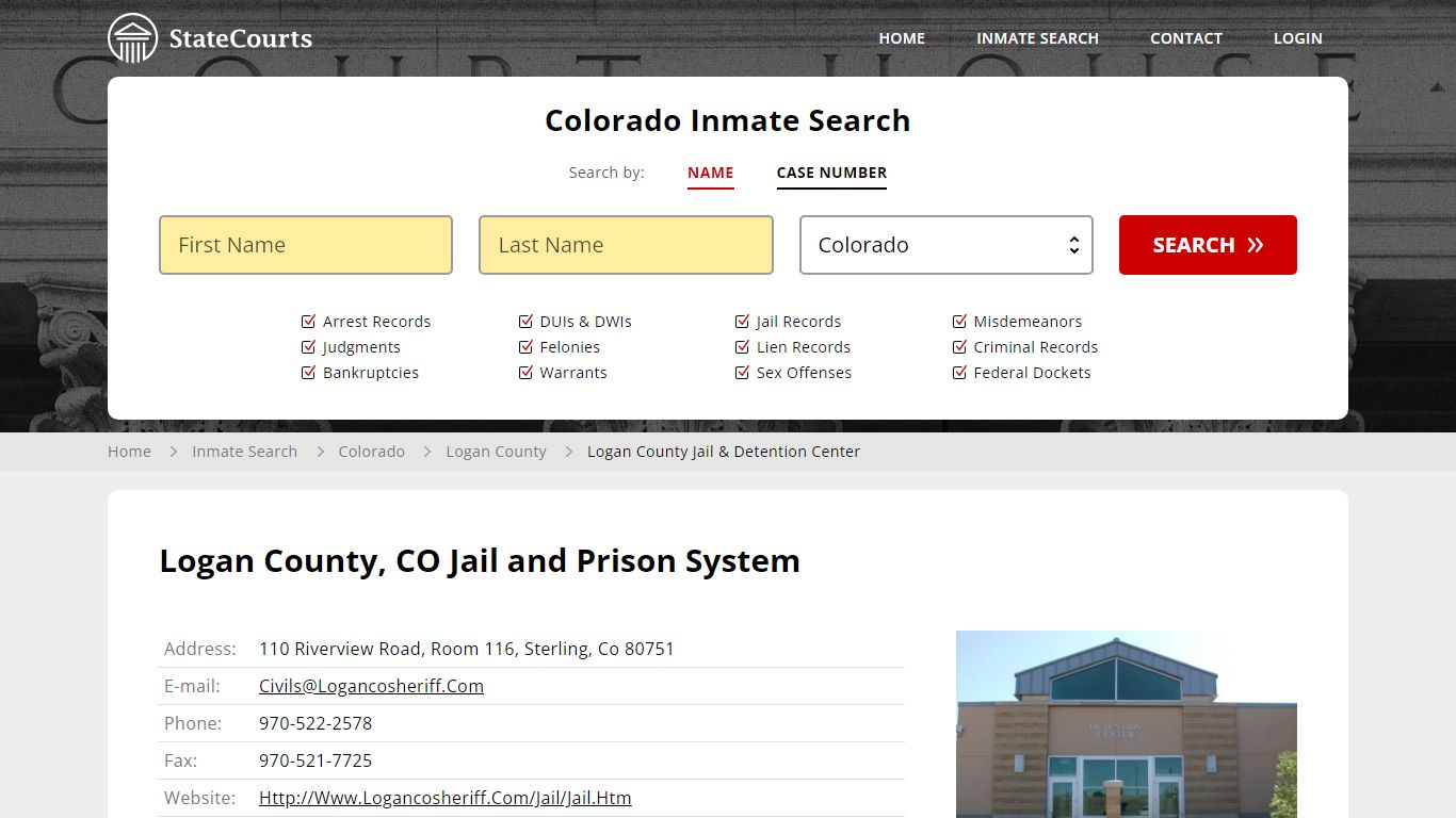 Logan County, CO Jail and Prison System - State Courts